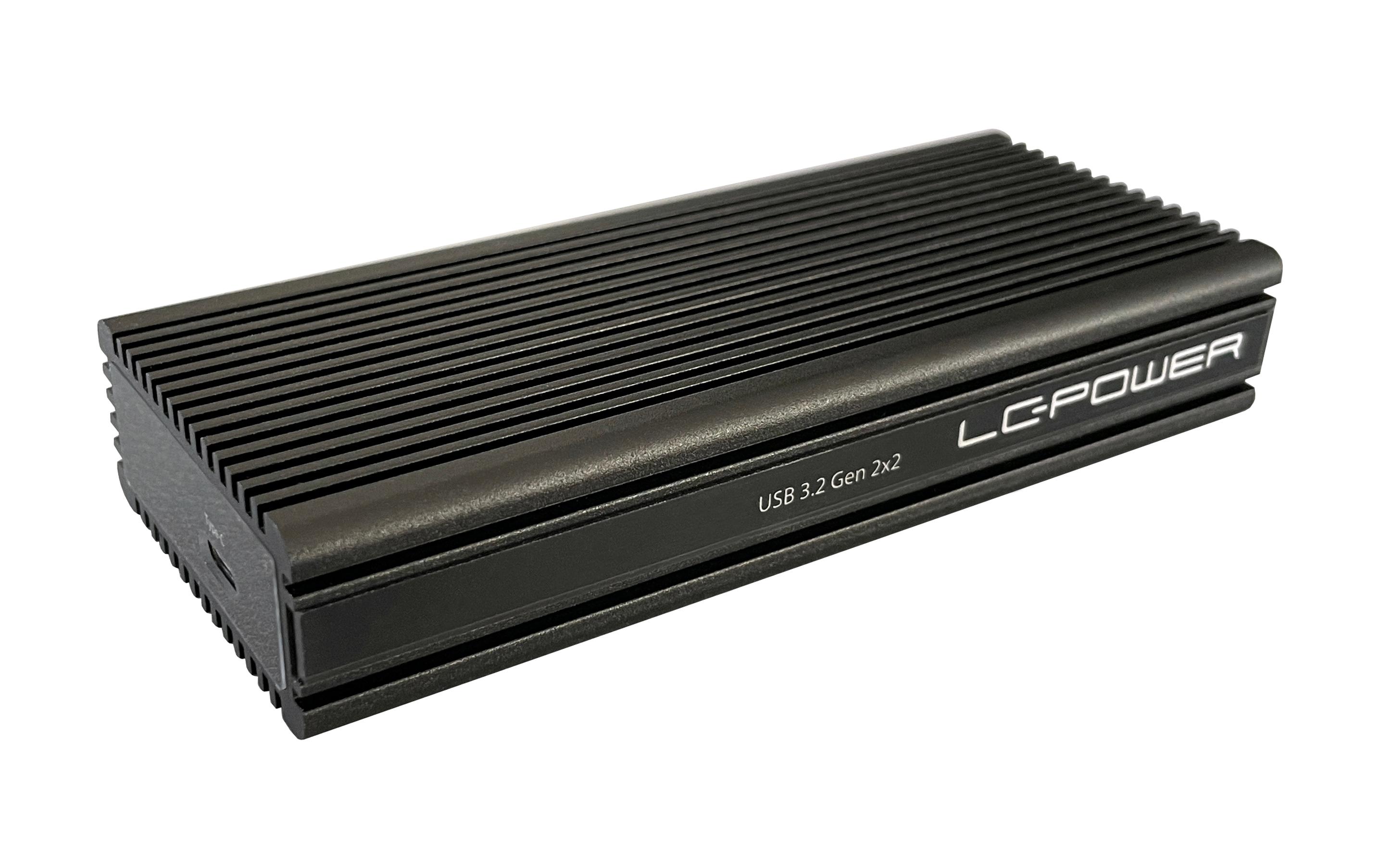 LC-Power ext. M.2 Gehäuse LC-M2-C NVME 2x2 schwarz, USB Type-C, für M.2 SSD, NVME