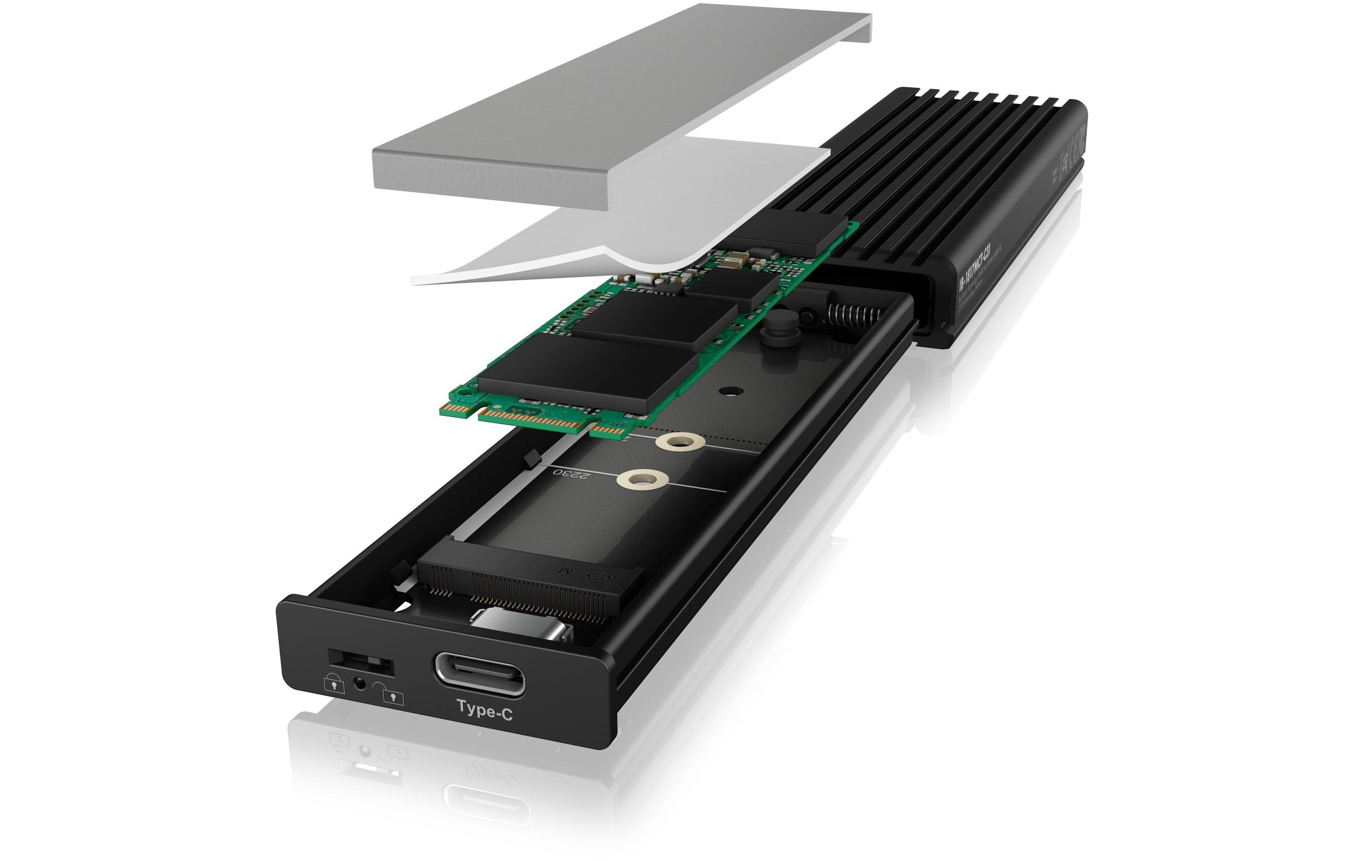 ICY BOX ext. M.2 NVMe Gehäus IB-1817MCT-C31 schwarz, USB 3.2 Type-C, M.2 NVMe SSD