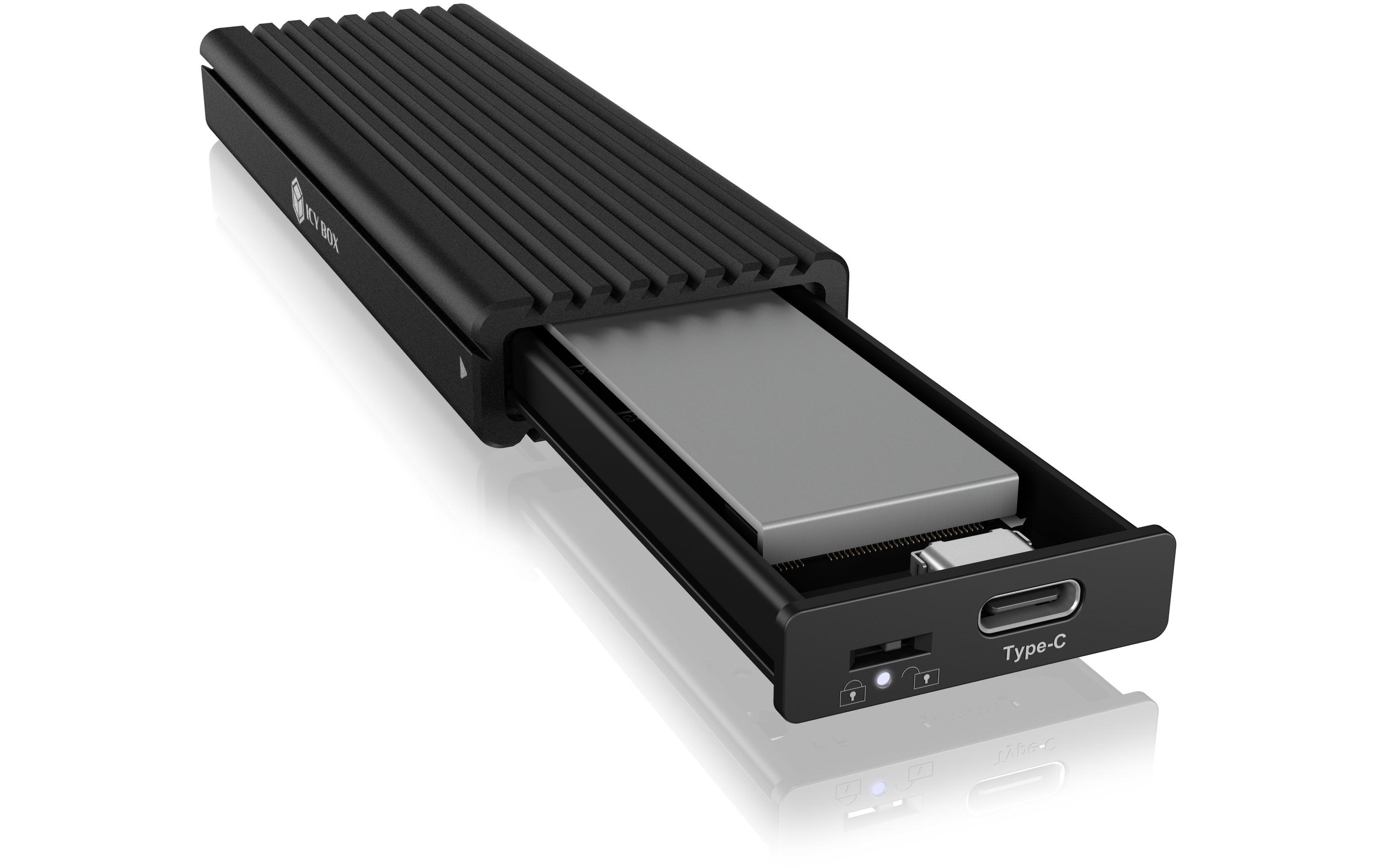 ICY BOX ext. M.2 NVMe Gehäus IB-1817MCT-C31 schwarz, USB 3.2 Type-C, M.2 NVMe SSD