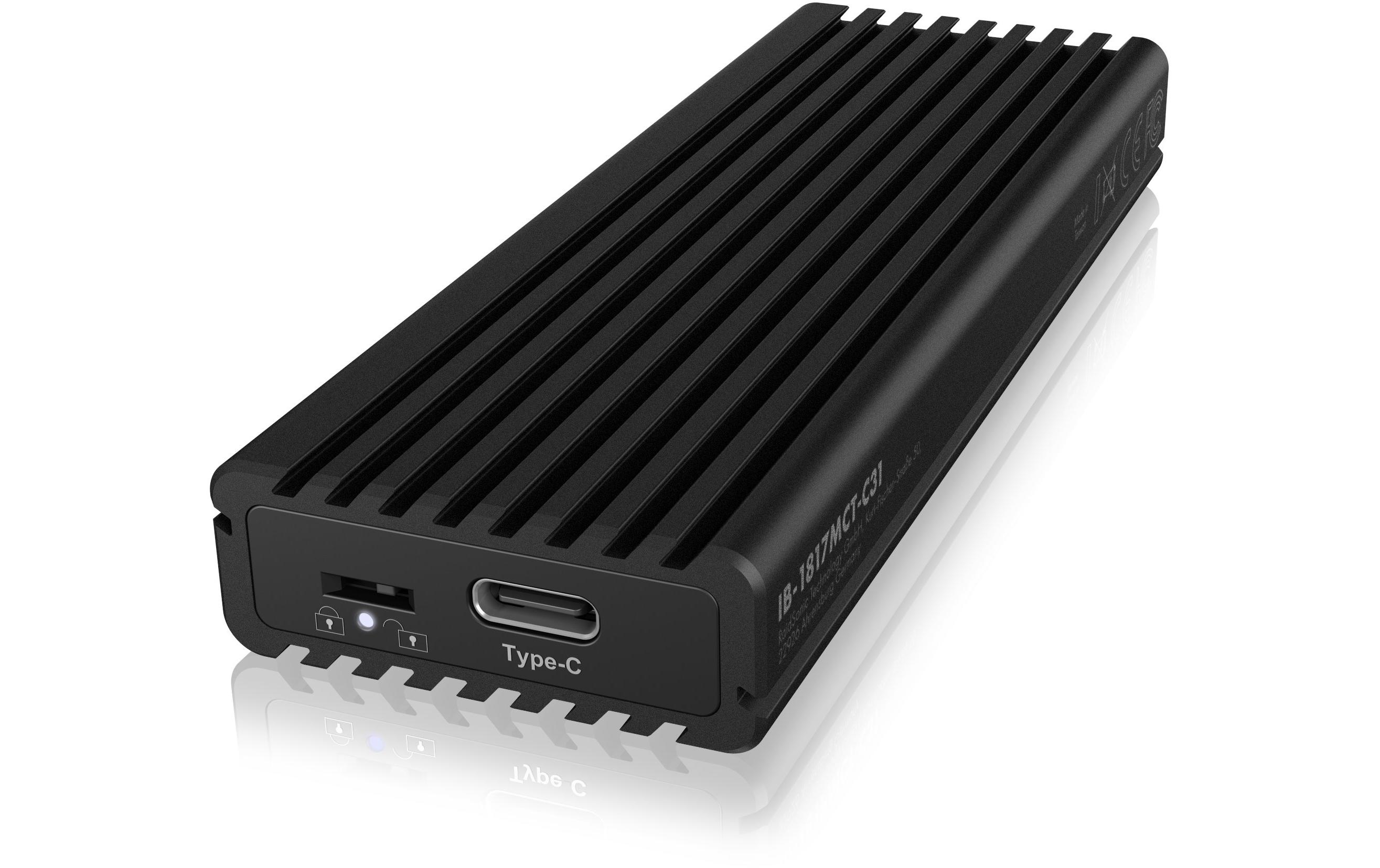 ICY BOX ext. M.2 NVMe Gehäus IB-1817MCT-C31 schwarz, USB 3.2 Type-C, M.2 NVMe SSD