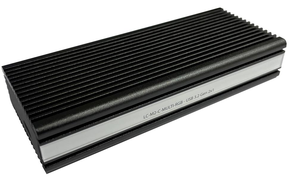 LC-Power ext. M.2 Gehäuse LC-M2-C-MULTI-RGB schwarz, USB3.2, für M.2 SSD, NVME, SATA