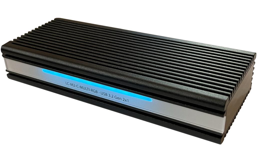 LC-Power ext. M.2 Gehäuse LC-M2-C-MULTI-RGB schwarz, USB3.2, für M.2 SSD, NVME, SATA