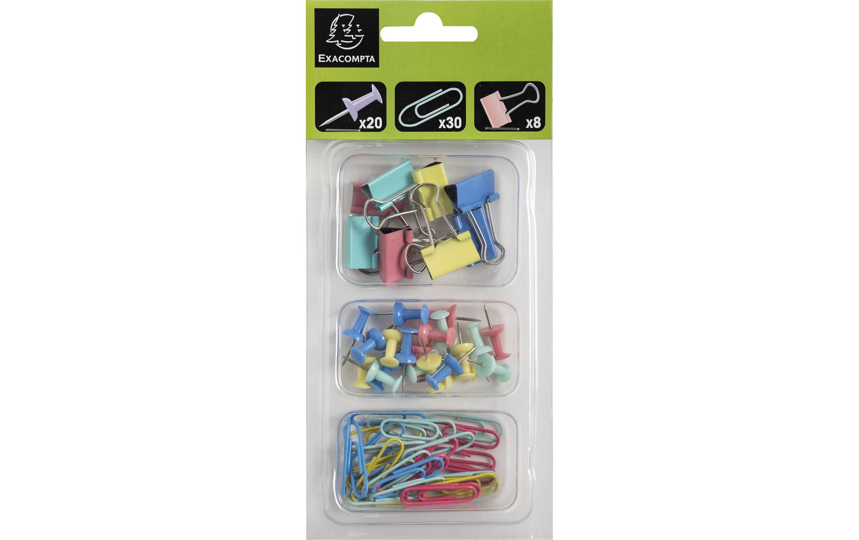 Exacompta Mixbox Aquarel Set 58 Klammern, Pins, Foldback