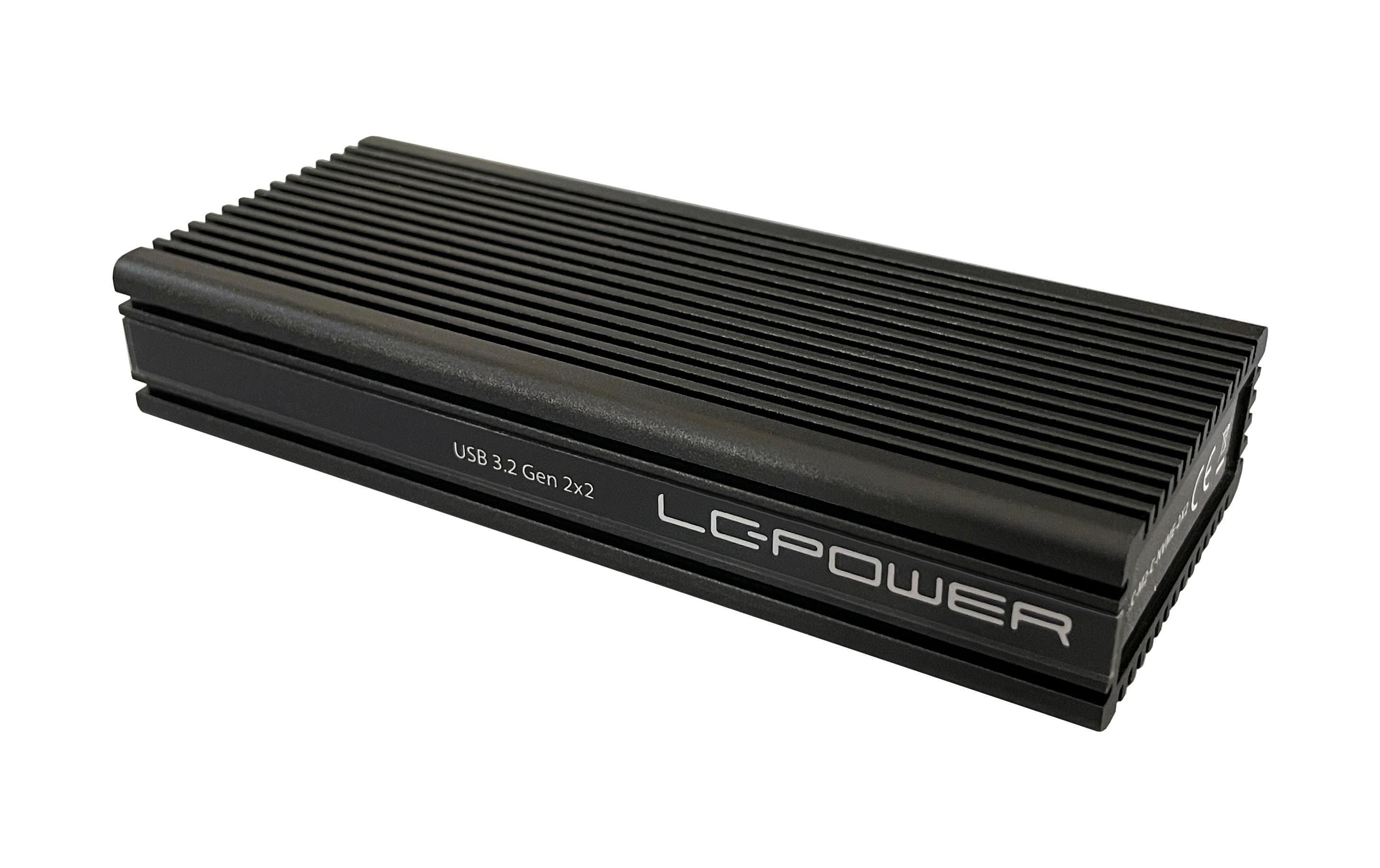 LC-Power ext. M.2 Gehäuse LC-M2-C NVME 2x2 schwarz, USB Type-C, für M.2 SSD, NVME