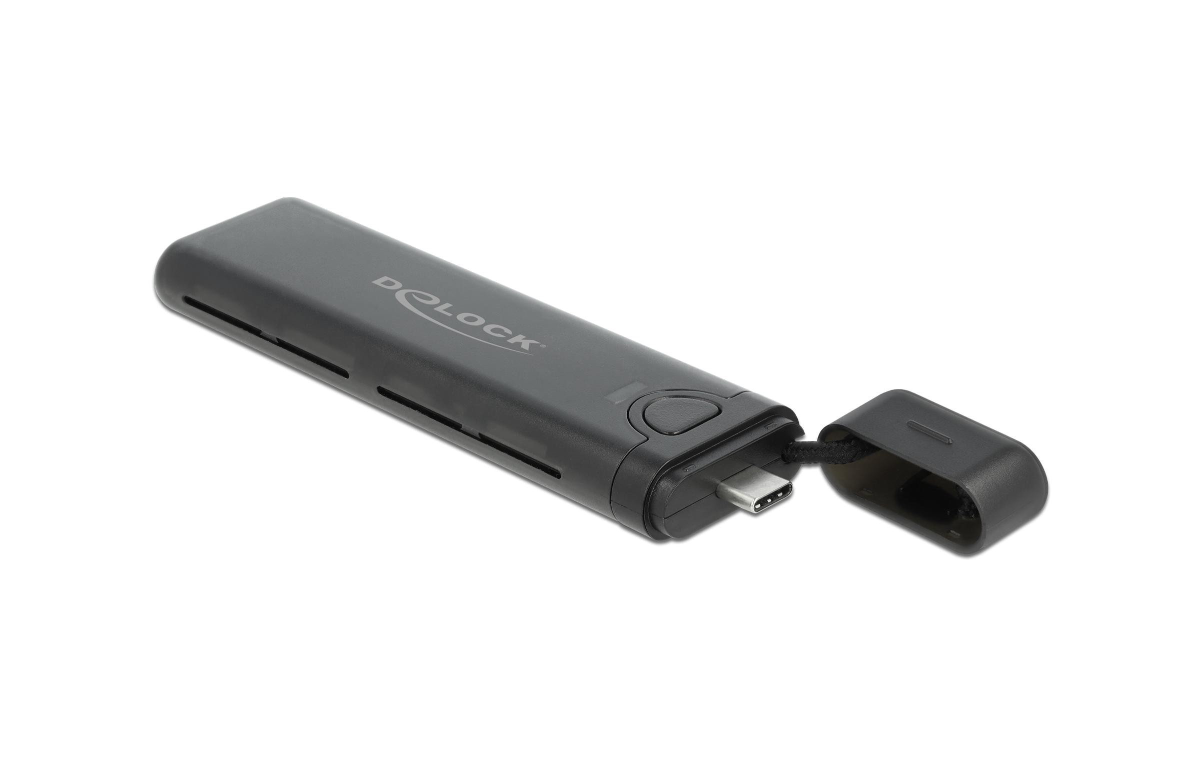 Delock M.2 NVME&SATA zu USB Gehäuse Typ-C USB3.2 Gen2, 10Gbps, werkzeugfrei